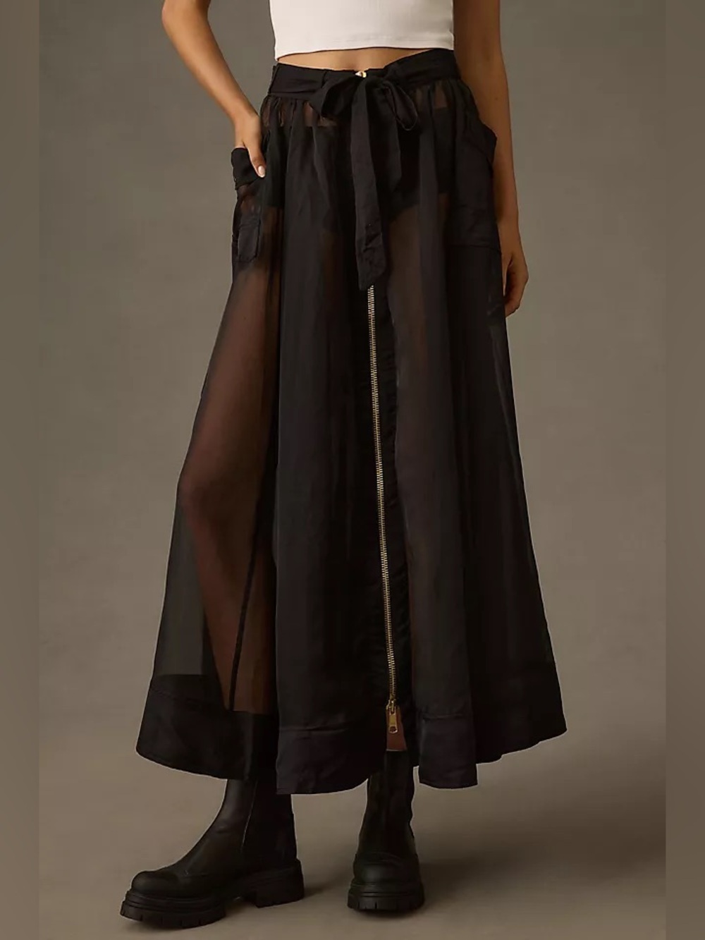 Anthropologie Sheer Parachute Skirt